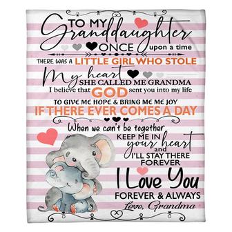 To My Granddaughter Stay There Forever Fleece Blanket Family Gift Home Decor Bedding Couch Sofa Soft And Comfy Cozy - Thegiftio UK