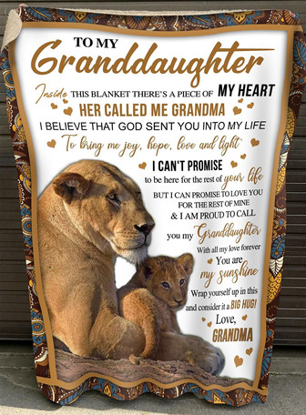 To My Granddaughter You Are My Sunshine Fleece Blanket, Christmas Gift, Birthday Gift, New Year Gift, Love From Grandma - Thegiftio UK