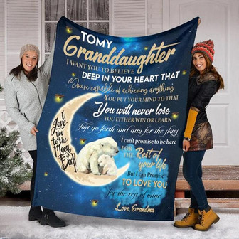 To My Granddaughter I Want You To Believe,I Love You To The Moon And Back, Gift For Granddaughter Family Home Decor - Thegiftio UK