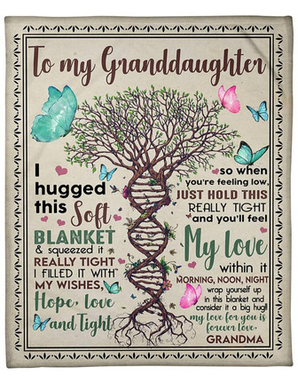 To My Granddaughter When You Are Feeling Low Fleece Blanket Gift For Family, Birthday, Granddaughter Gift - Thegiftio UK