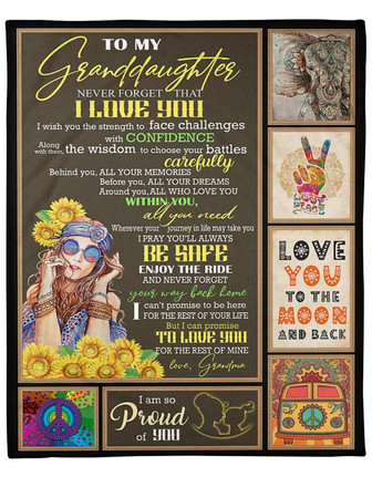 To My Granddaughter The Wisdom To Choose Your Battles Fleece Blanket Gift For Family, Birthday, Granddaughter Gift - Thegiftio UK