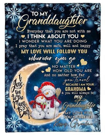 To My Granddaughter I Wonder What You Are Doing Fleece Blanket Gift For Family,Birthday,Christmas,Granddaughter Gift - Thegiftio UK