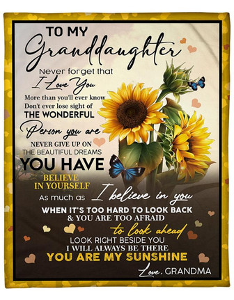 To My Granddaughter The Wonderful Person You Are Fleece Blanket Gift For Family, Birthday, Granddaughter Gift - Thegiftio UK