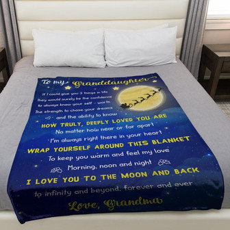 To My Granddaughter Wrap Yourself Around This Blanket Blanket Gift From Grandma, Gift For Christmas Home Decor - Thegiftio UK