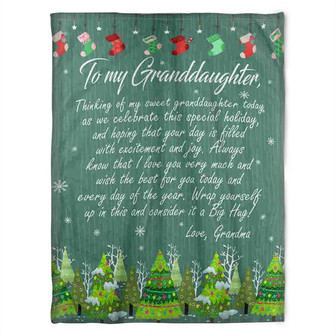 To My Granddaughter, I Love You,Pine Christmas,Soft Blanket, Fleece Blanket.Gift Home Decor Bedding Couch Sofa Soft - Thegiftio UK