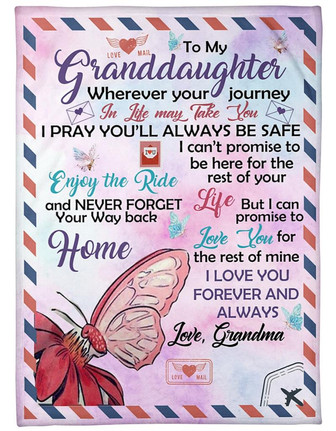 To My Granddaugter Never Forget The Way Back Home Fleece Blanket Family Gift Gift For Granddaughter - Thegiftio UK