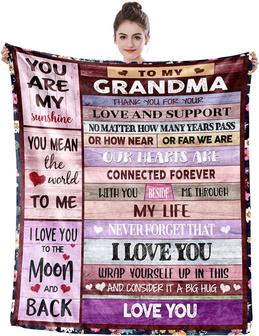 Gifts for Grandma Blanket Mother's Day Birthday from Grandchildren Great Nana Retirement Gift Super Soft - Thegiftio UK