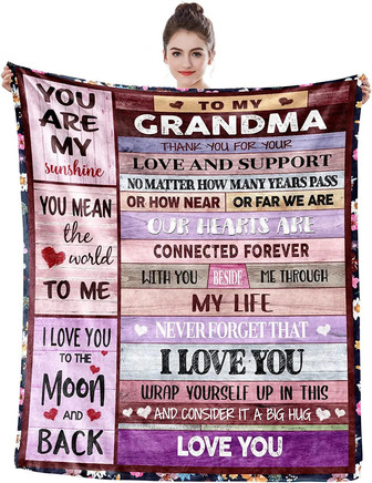 Gifts for Grandma Blanket Mother's Day Birthday from Grandchildren Great Nana Retirement Gift Super Soft - Thegiftio UK