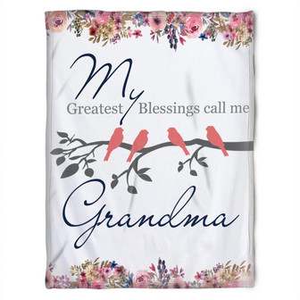 To My Grandma Call Me Grandma Cardinal Bird Fleece Blanket Gift For Grandparents Gift - Thegiftio UK