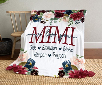 Grandma Christmas Gift, Christmas Blanket, Christmas Present, Floral Style Blanket, Personalized Mom Gift Personalized Gift For Grandparent - Thegiftio UK