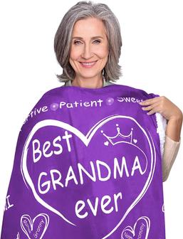Grandma Gift Blanket with Loving and Caring Words, Best Grandma Gifts, Super Soft and Cozy Throw for Grandmother - Thegiftio UK