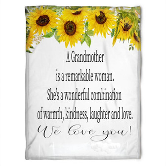 To My Grandma A Grandmother Is A Remarkable Woman Fleece Blanket Gift For Grandparents Gift - Thegiftio UK