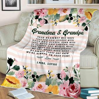 To My Grandma and Grandpa This Blanket Was Made Just For You Blanket Gift For Grandma Birthday Gift Bedding Couch - Thegiftio UK