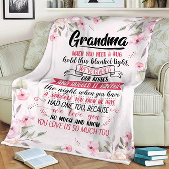 To My Grandma Hold This Blanket Tight Fleece Blanket Gift For Grandparents Gift From Granddaughter Gift For Grandson - Thegiftio UK