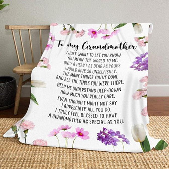 To My Grandma I Just Want To You Know You Mean The World To Me Blanket Gift For Grandma Birthday Gift Home Decor - Thegiftio UK