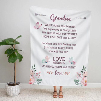 To My Grandma Love Within It Morning Moon And Night Fleece Blanket Gift For Grandparents Gift - Thegiftio UK