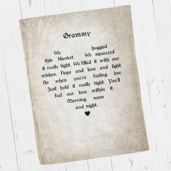 To My Grandma Old Paper We Hugged This Fleece Blanket Gift For Grandparents Gift From Granddaughter Gift For Grandson - Thegiftio UK