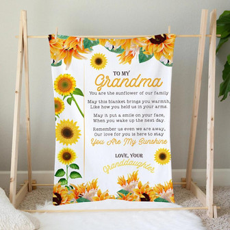To My Grandma You Are Sunflower Of Our Family Fleece Blanket Gift For Grandparents Gift - Thegiftio UK