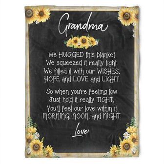 To My Grandma Sunflower Morning Moon And Night Fleece Blanket Gift For Grandparents Gift - Thegiftio UK