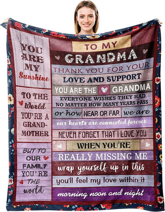 Grandma Gifts Throw Blanket - Mothers Day Birthday Gifts for Grandma - Gigi Gifts for Grandma Grandchildren - Thegiftio UK