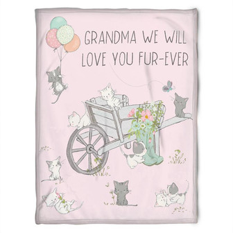 To My Grandma Grandma We Will Love You Fur-ever Fleece Blanket Gift For Grandparents Gift - Thegiftio UK