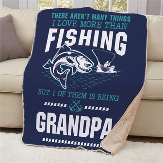 To My Grandpa 1 Of Them Is Being Grandpa This Fleece Blanket Gift For Grandparents Gift - Thegiftio UK