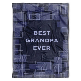 To My Grandpa Best Grandpa Ever Blue Pattern Fleece Blanket Gift For Grandparents Gift - Thegiftio UK