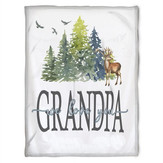 To My Grandpa Deer We Love Grandma Fleece Blanket Gift For Grandparents Gift From Granddaughter Gift For Grandson - Thegiftio UK