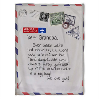 To My Grandpa Even When We're Not Close By Me Fleece Blanket Gift For Grandparents Gift - Thegiftio UK