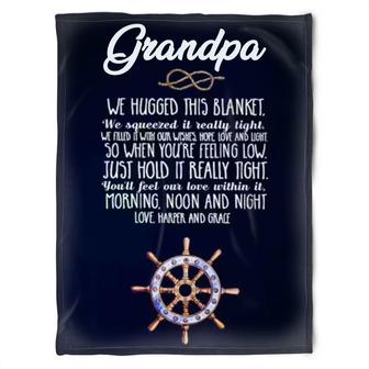 To My Grandpa We Filled It With Our Wishes Hope Love And Light Fleece Blanket Gift For Grandparents Gift - Thegiftio UK