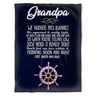 To My Grandpa We Filled It With Our Wishes Hope Love And Light Fleece Blanket Gift For Grandparents Gift - Thegiftio