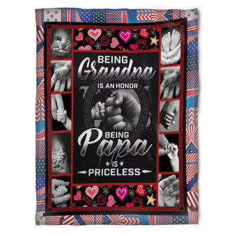 To My Grandpa Being Grandpa Is An Honor Fleece Blanket Gift For Grandparents Gift From Granddaughter Gift For Grandson - Thegiftio UK