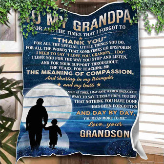 To My Grandpa You Mean More To Me Blanket Gift For Grandpa From Grandson Home Decor Bedding Couch Sofa Soft - Thegiftio UK