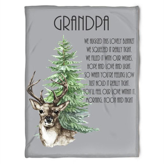 To My Grandpa We Squeezed It Really Tight Fleece Blanket Gift For Grandparents Gift From Granddaughter Gift For Grandson - Thegiftio UK