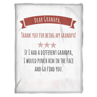 To My Grandpa Thank You For Being My Grandpa Fleece Blanket Gift For Grandparents Gift - Thegiftio UK