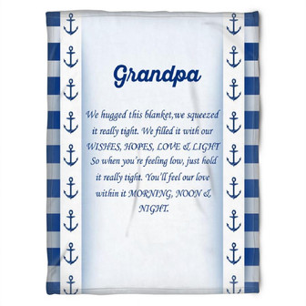 To My Grandpa Wishes Hopes Love And Light Fleece Blanket Gift For Grandparents Gift From Granddaughter Gift For Grandson - Thegiftio