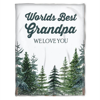 To My Grandpa Worlds Best Grandpa We Love You Fleece Blanket Gift For Grandparents Gift - Thegiftio UK