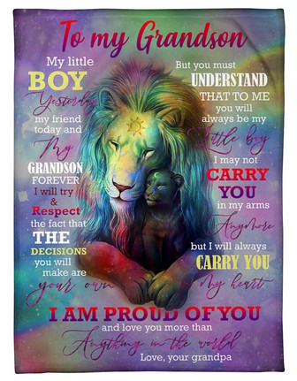 To My Grandson - I May Not Carry You In My Fleece Blanket Gift For Grandson From Grandpa Birthday Gift Home Decor - Thegiftio UK