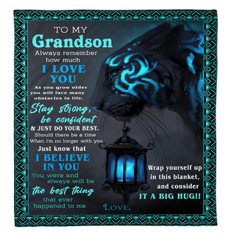 To My Grandson Always Remember How Much I Love You Fleece Blanket Gift For Family, Birthday, Grandson Gift - Thegiftio UK