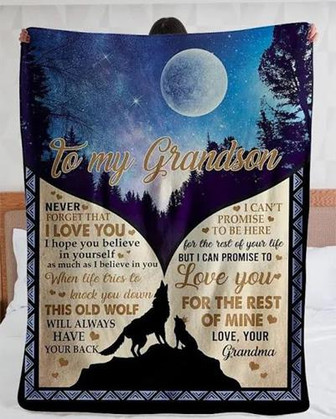 To My Grandson Blanket From Grandma I Hope You Beliveve In Yourself Great For Birthday Christmas Thanksgiving - Thegiftio UK