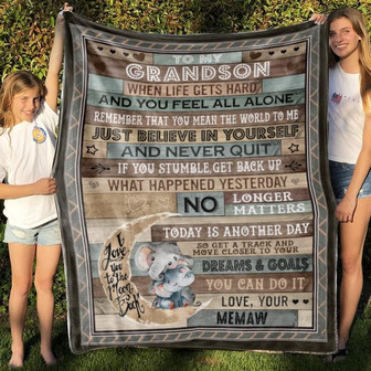 To My Grandson Blanket, Personalized Name Blanket, Grandson Blanket, Family Throw Blanket - Thegiftio UK