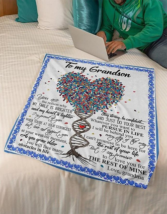 To My Grandson Blanket-Stay Strong Be Confident-Best Gift From Grandma-Fleece s Family Home Decor 9 - Thegiftio UK