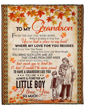 To My Grandson You Bring Such Love And Joy That Comes From Deep Inside Fleece Blanket Gift For Family, - Thegiftio UK