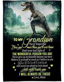 To My Grandson Dinosaur Blanket From Grandma Mimi I Will Always Be There Great For Birthday Christmas Thanksgiving - Thegiftio UK