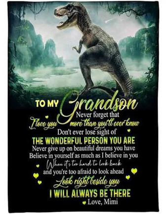 To My Grandson Dinosaur Blanket From Grandma Mimi I Will Always Be There Great For Birthday Christmas Thanksgiving - Thegiftio