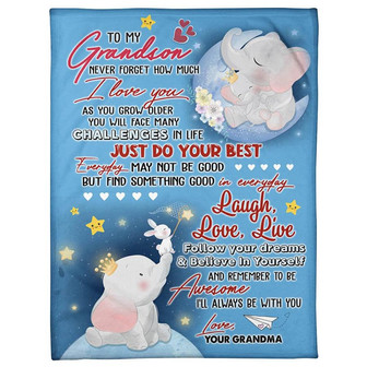 to My Grandson - Never Forget How Much I Love You Blanket Gift For Grandson From Grandma Birthday Gift Bedding Couch - Thegiftio UK