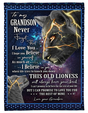 To My Grandson I Love You I Hope You Believe In Yourself Fleece Blanket Gift For Grandson Gift From Grandma Home Decor - Thegiftio UK