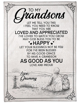 To My Grandson Loved And Appreciated Fleece Blanket Gift For Grandson Birthday Gift Family Gift Home Decor Bedding Couch - Thegiftio UK