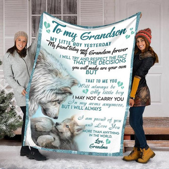 To My Grandson I Am Proud Of You And Love You Blanket Gift For Son, Grandson, Grandma Blanket Family Home Decor 9 - Thegiftio UK