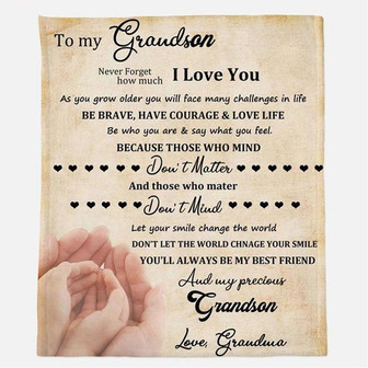 To My Grandson-Never Forget How Much I Love You Blanket Gift For Grandson From Grandma Birthday Gift Home Decor - Thegiftio UK